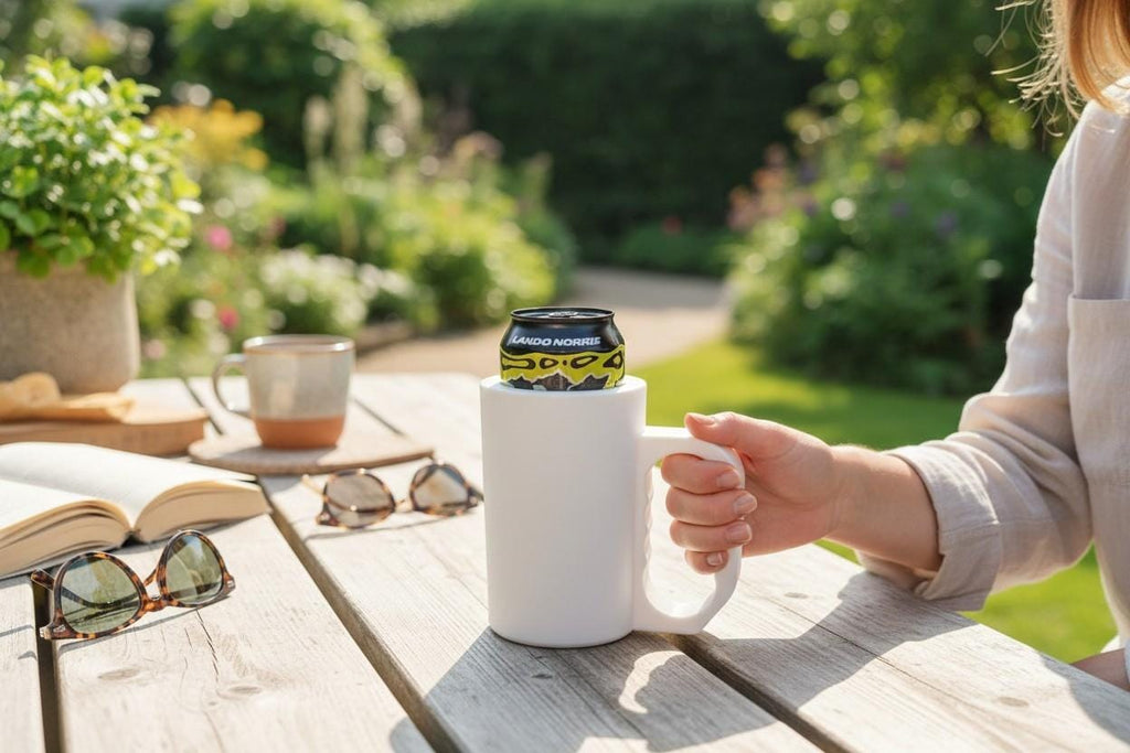 Insulated 16 oz Can Cooler with Handle — view 3, 3D printed, HappyLayerMint Malta