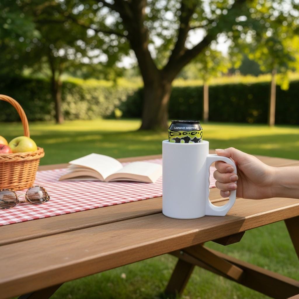 Insulated 16 oz Can Cooler with Handle — view 7, 3D printed, HappyLayerMint Malta
