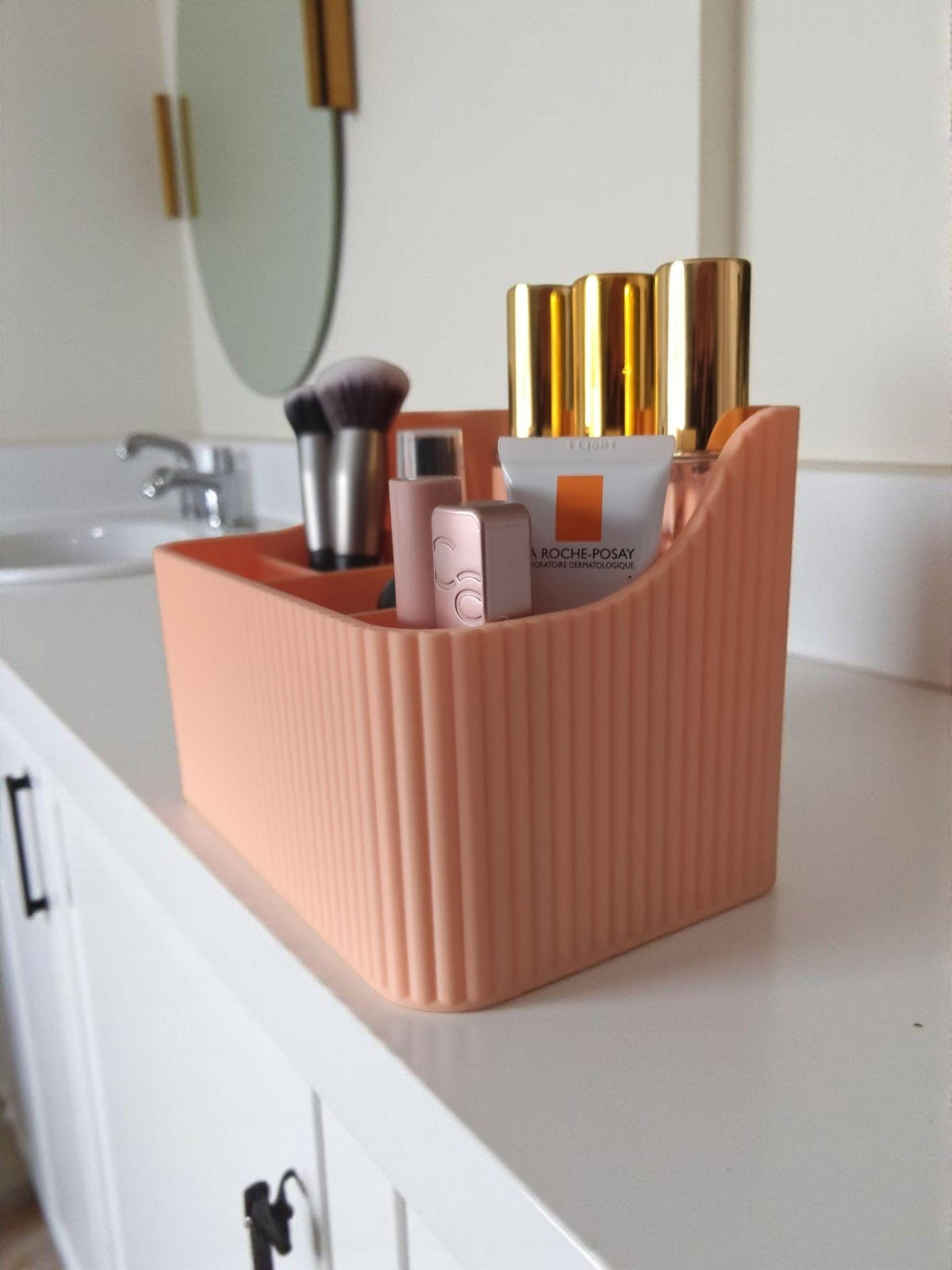 Ribbed Makeup Organizer — view 2, 3D printed, HappyLayerMint Malta