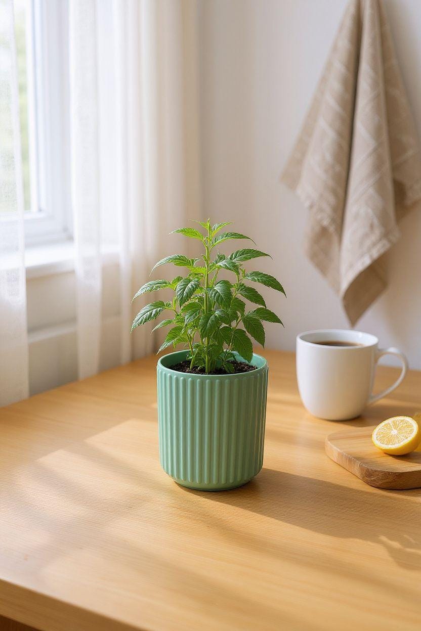Ribbed 3D-Printed Utensil Holder — view 2, 3D printed, HappyLayerMint Malta