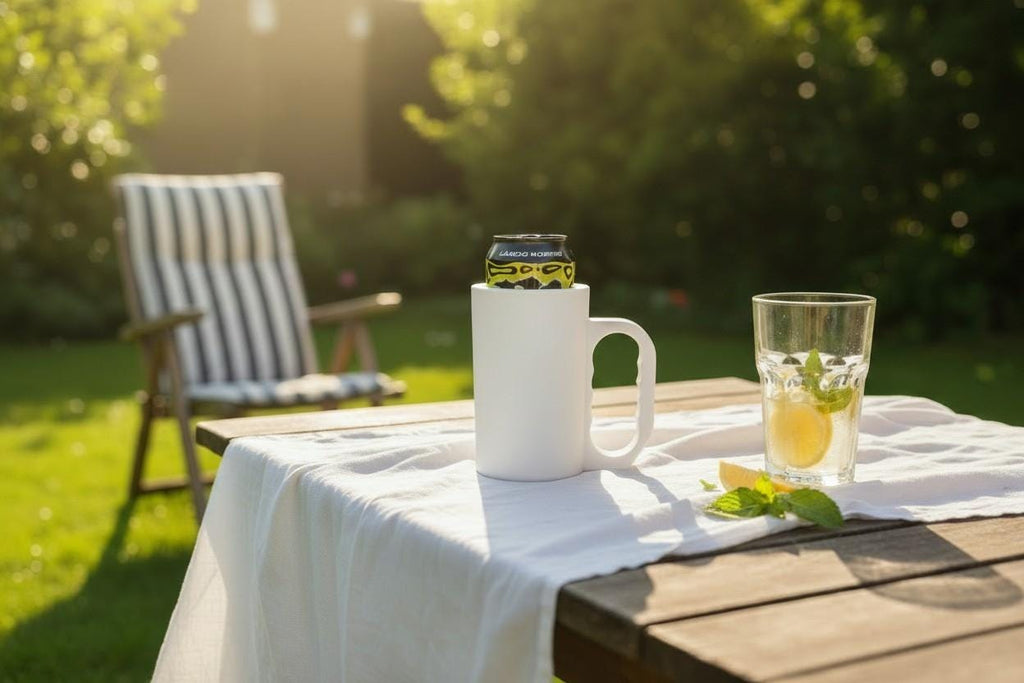 Insulated 16 oz Can Cooler with Handle — view 2, 3D printed, HappyLayerMint Malta