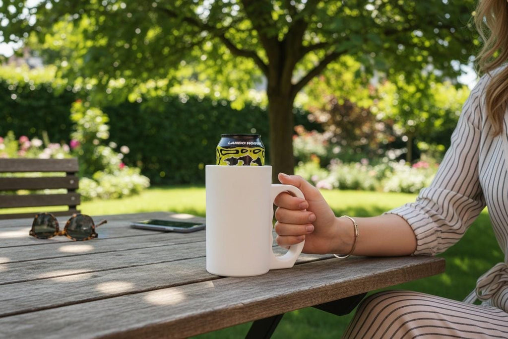 Insulated 16 oz Can Cooler with Handle — view 4, 3D printed, HappyLayerMint Malta