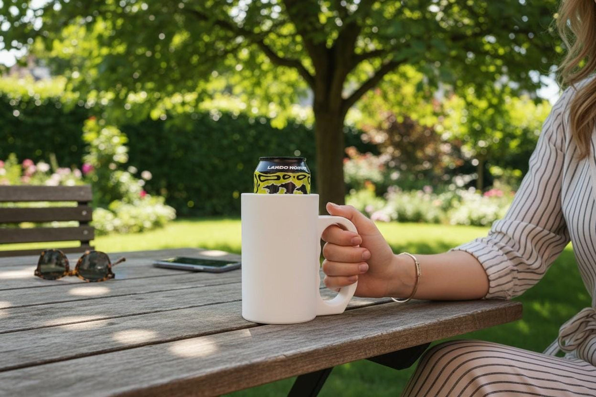 Insulated 16 oz Can Cooler with Handle — view 4, 3D printed, HappyLayerMint Malta
