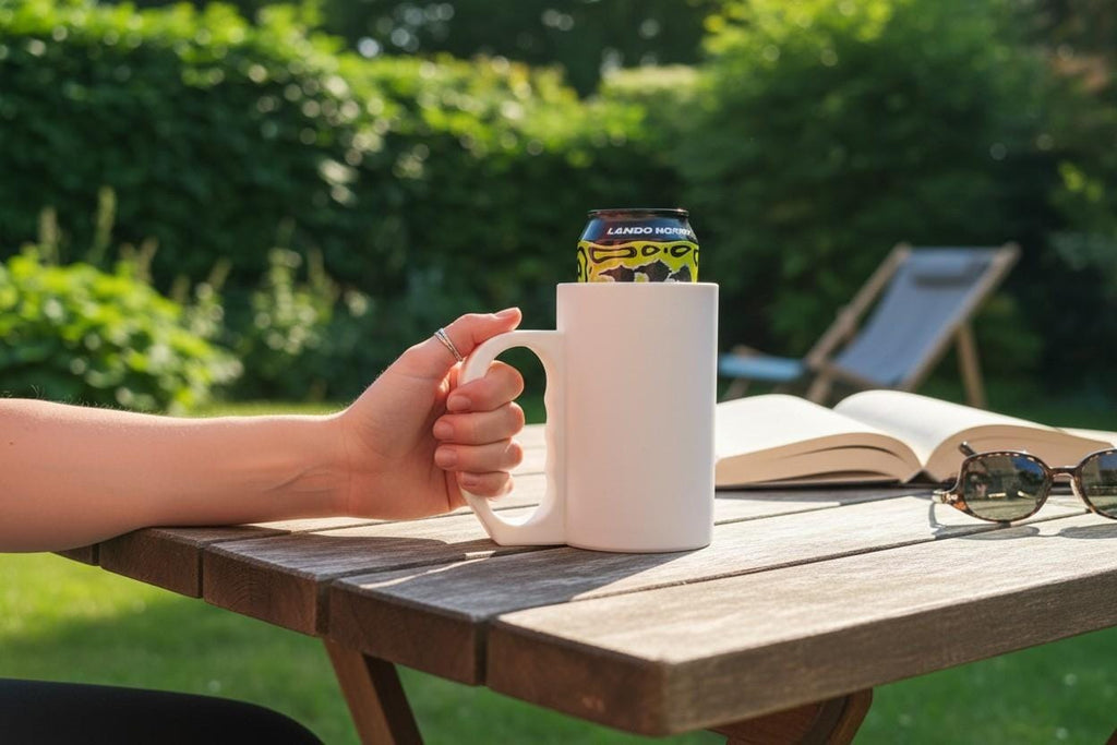 Insulated 16 oz Can Cooler with Handle — view 5, 3D printed, HappyLayerMint Malta