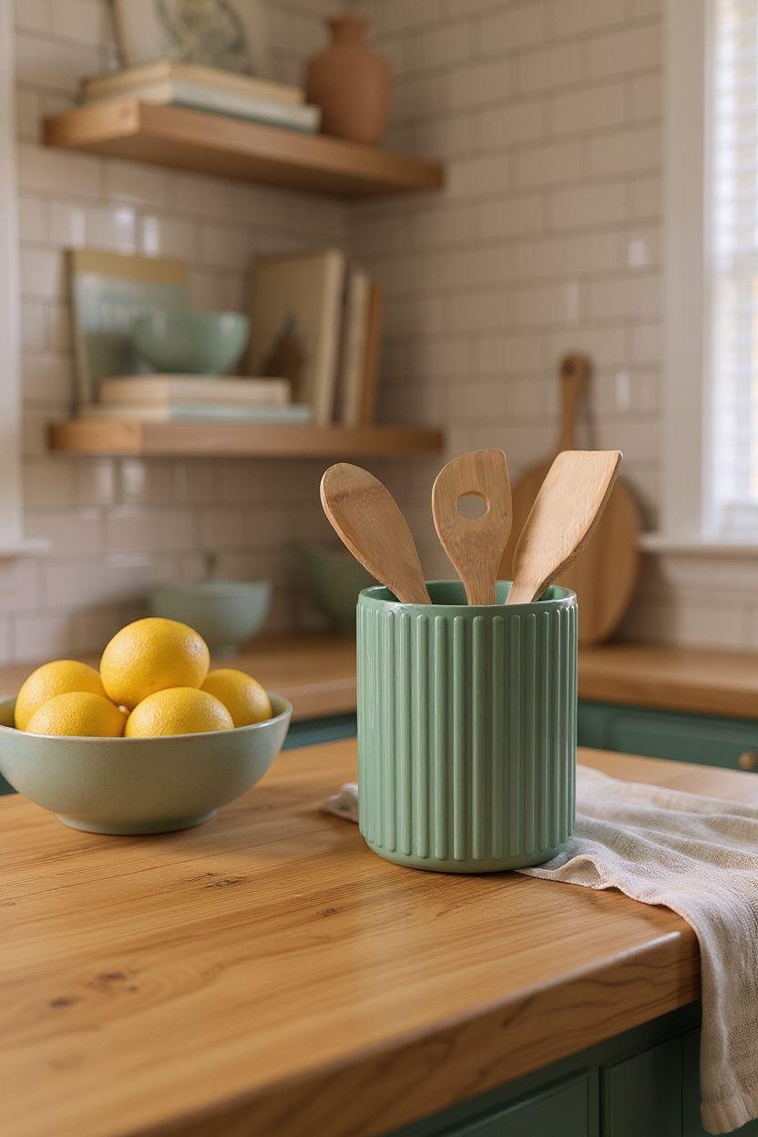 Ribbed 3D-Printed Utensil Holder — view 5, 3D printed, HappyLayerMint Malta