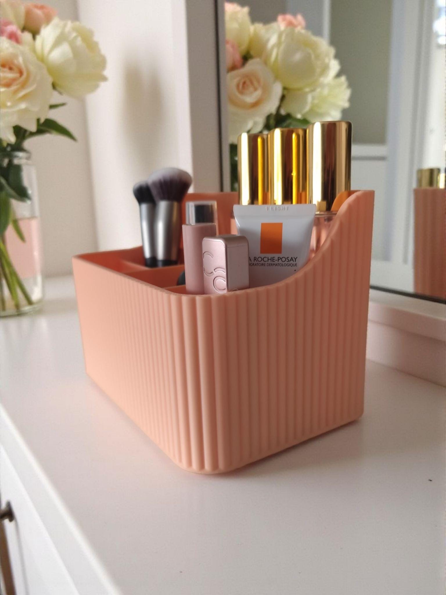 Ribbed Makeup Organizer — view 5, 3D printed, HappyLayerMint Malta