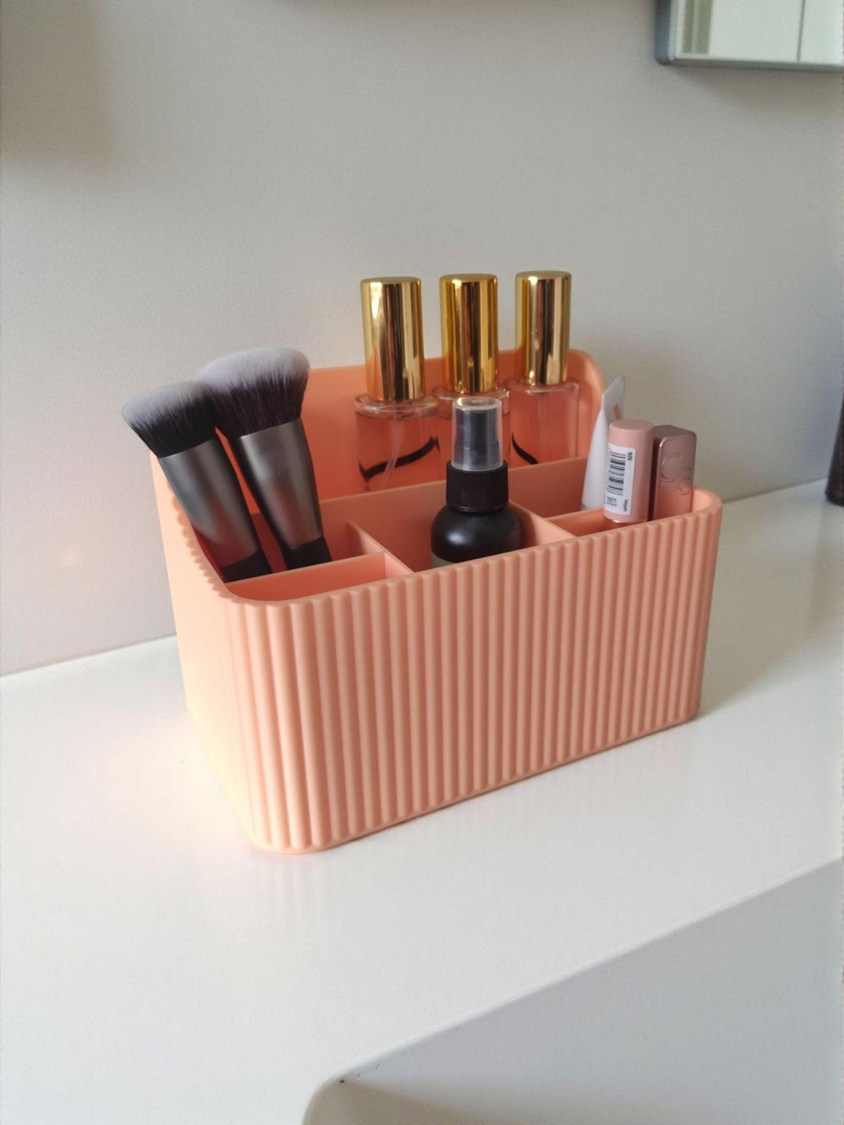 Ribbed Makeup Organizer — view 7, 3D printed, HappyLayerMint Malta