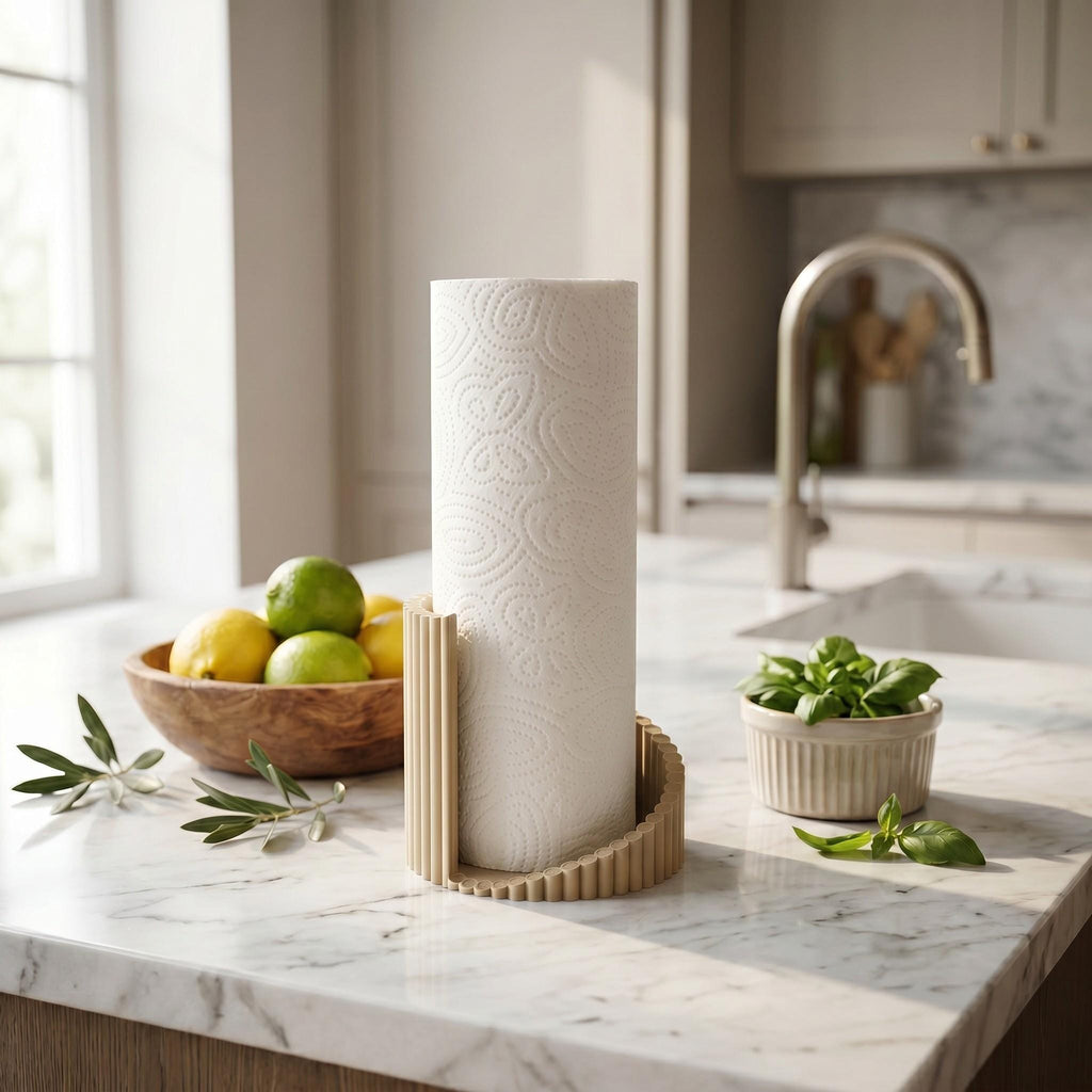 Ribbed 3D-Printed Paper Towel Holder — view 8, 3D printed, HappyLayerMint Malta