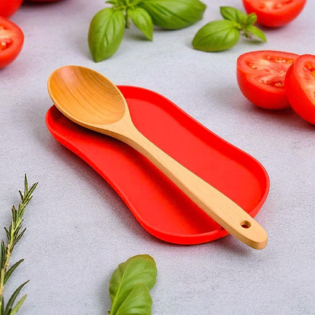 3D-printed marble-effect spoon and spatula rest tray on a kitchen countertop, made by HappyLayerMint in Malta