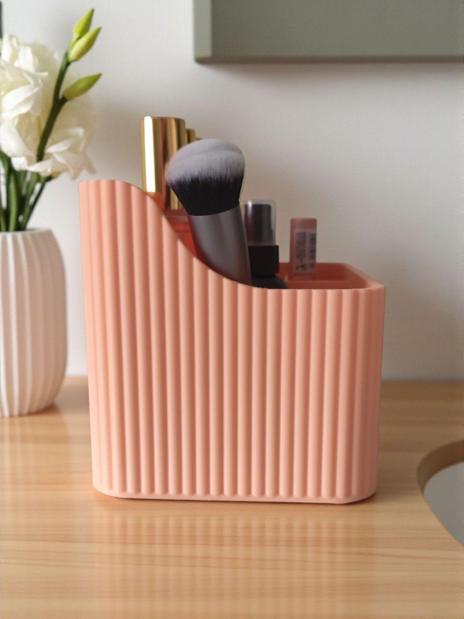Ribbed Makeup Organizer — view 10, 3D printed, HappyLayerMint Malta
