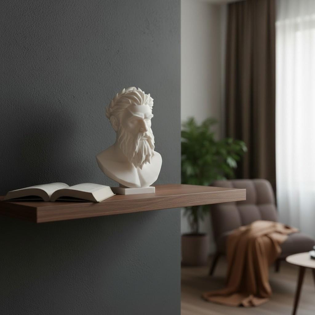 Modern Zeus Bust Statue – Greek God Sculpture, Classical Mythology Decor, Office Shelf Art, Gift for Him
