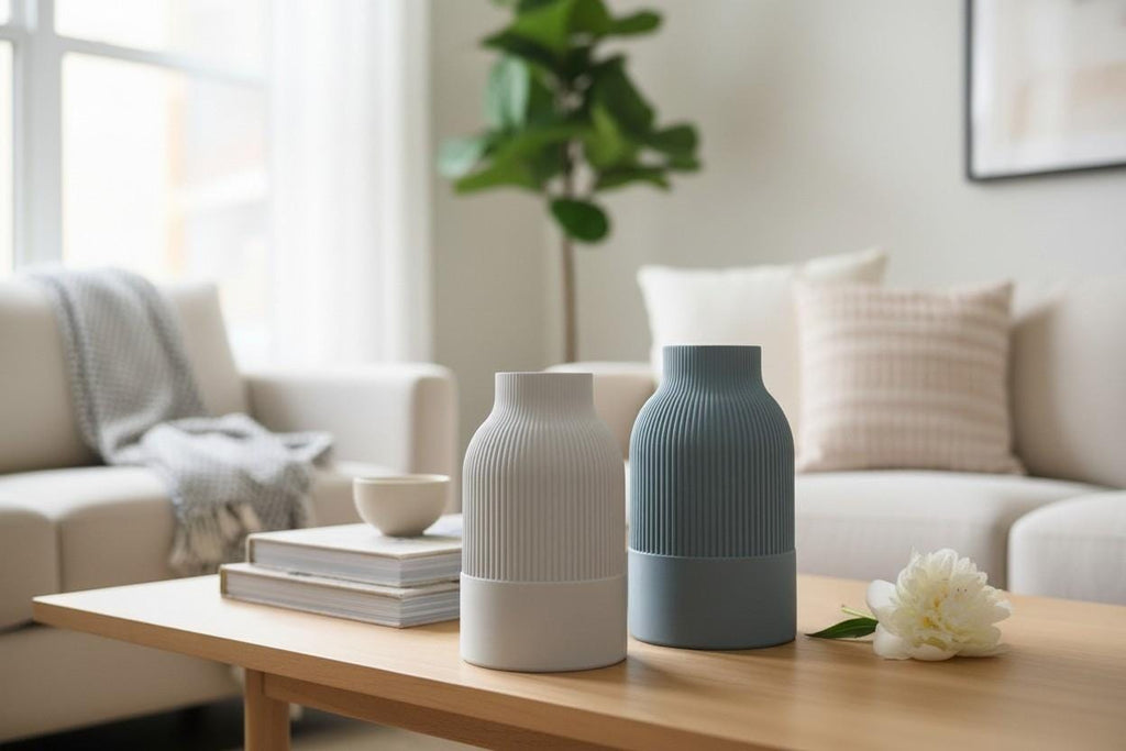 Japandi Vase, Modern Decorative Vase, Minimalist Two-Tone Flower Vase, Scandinavian Japanese Home Decor