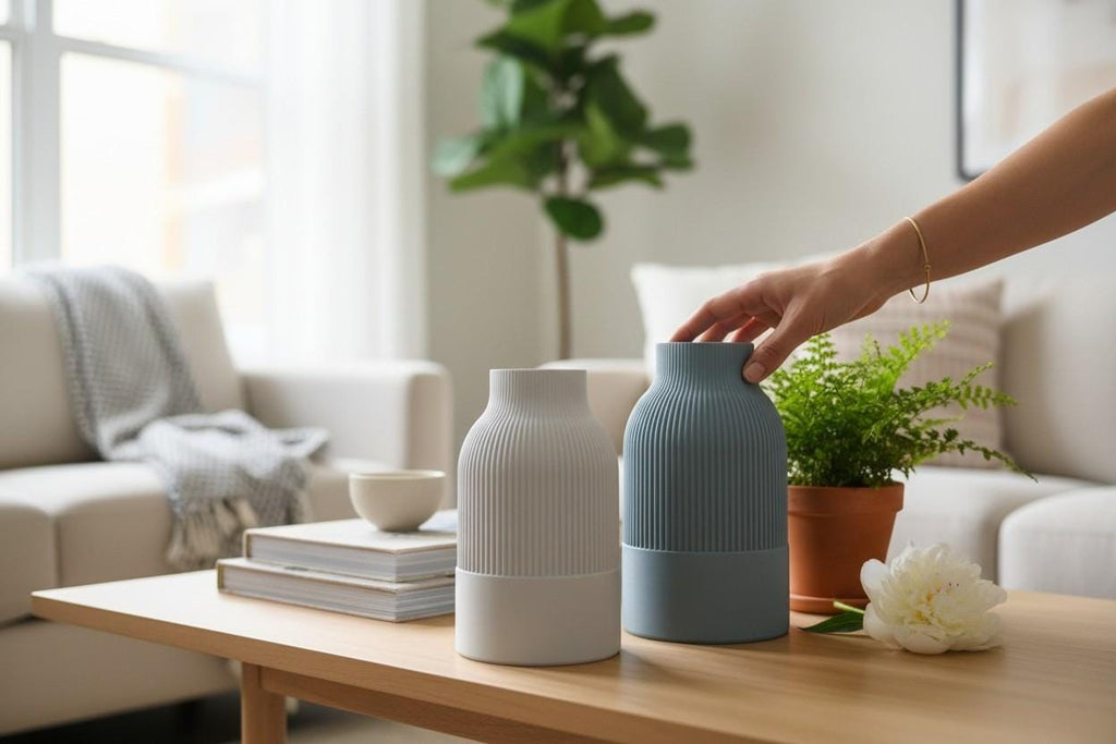Japandi Vase, Modern Decorative Vase, Minimalist Two-Tone Flower Vase, Scandinavian Japanese Home Decor