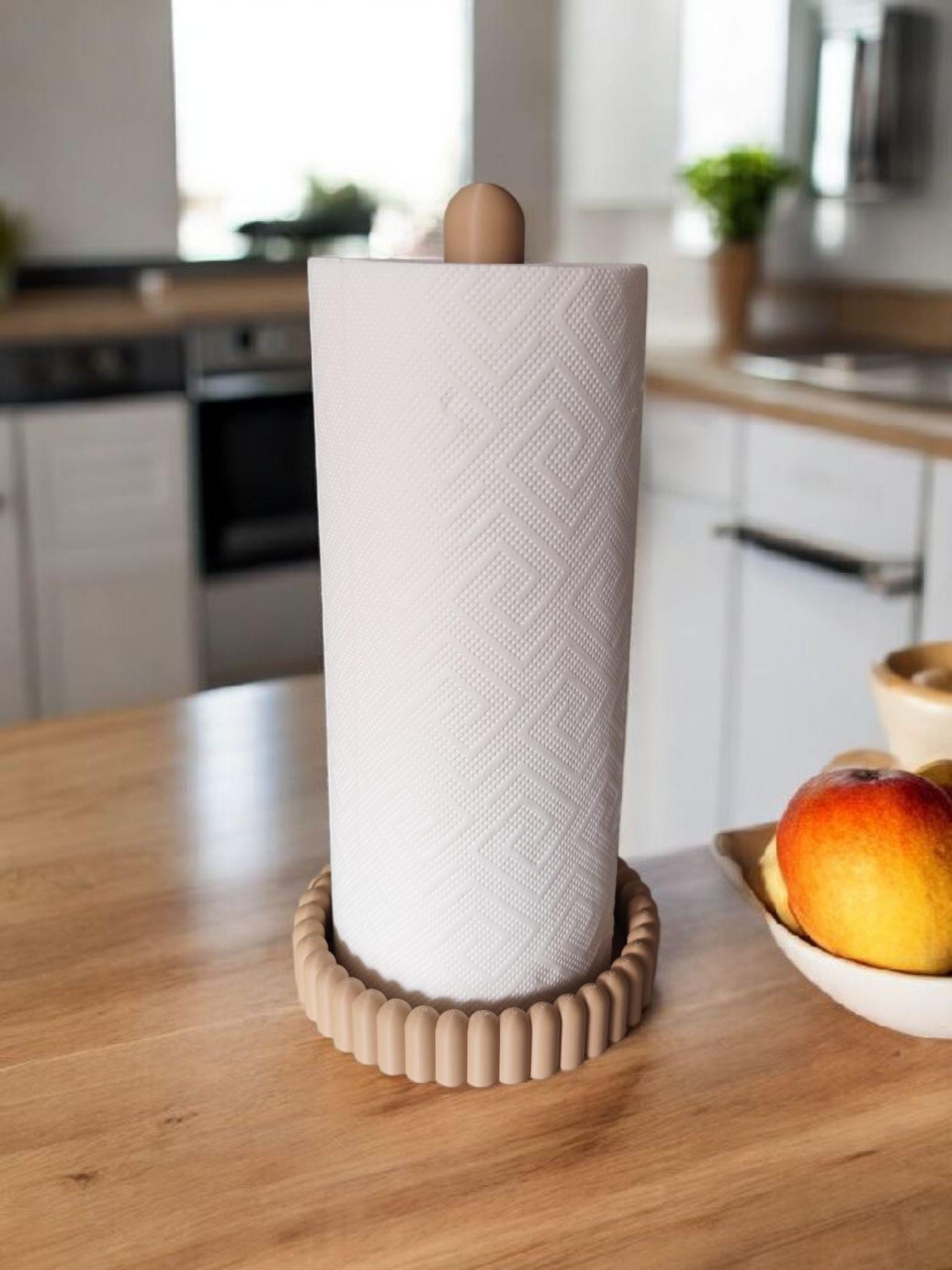 Modern Kitchen Roll Holder, Paper Towel Stand, Minimalist Countertop Storage, Scandinavian Kitchen Accessory