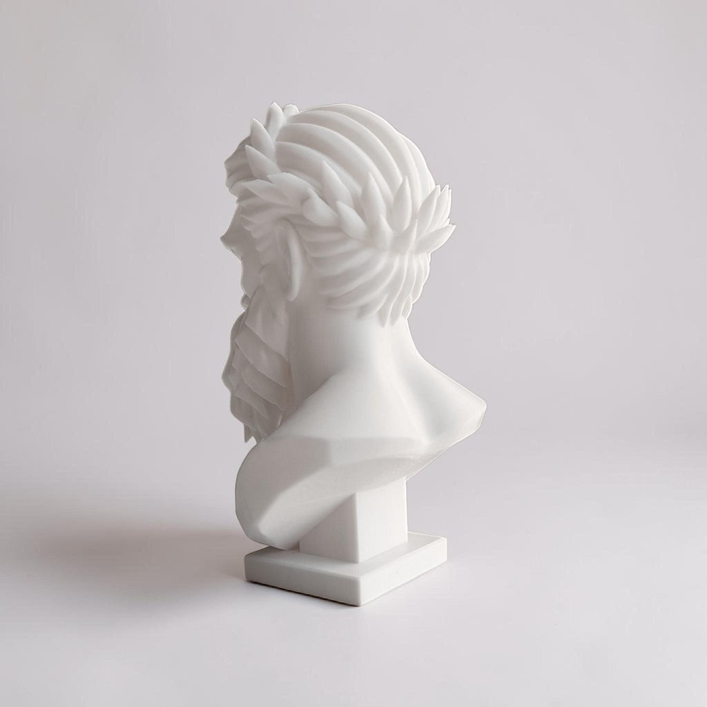 Modern Zeus Bust Statue – Greek God Sculpture, Classical Mythology Decor, Office Shelf Art, Gift for Him