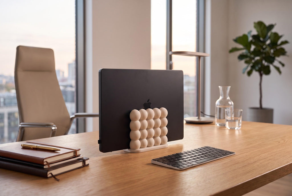 Bubble Bob laptop stand with laptop