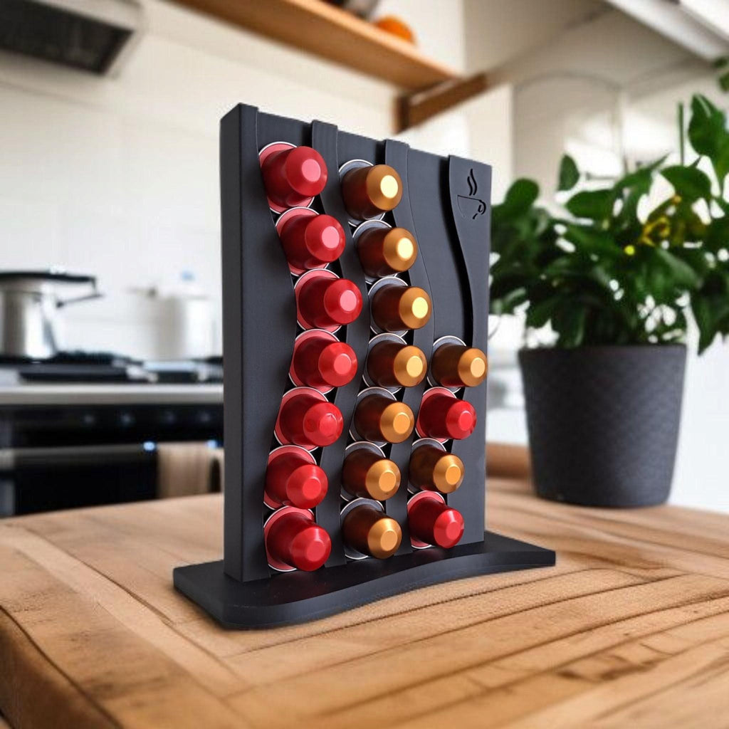 Capsule holder on kitchen counter