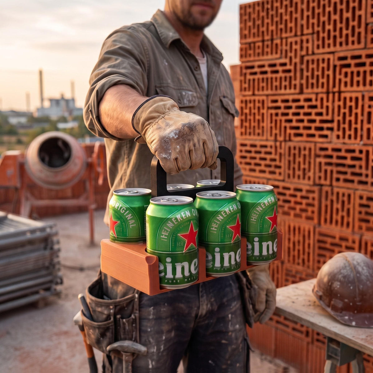 Brick Can Caddy holding drinks